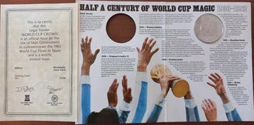 Isle of Man. 1 Crown 1982, Soccer World Cup, Sterling