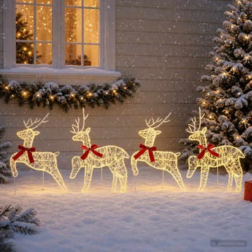vidaXL Kerst Rendier 4 st 80 LEDs Warmwit 43 x 19 x 65 cm, Verzenden, Nieuw
