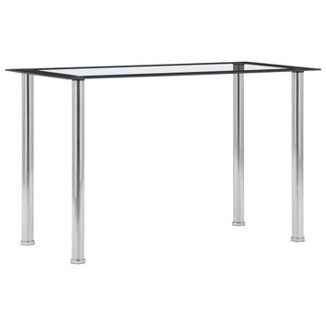 vidaXL Eettafel 120x60x75 cm gehard glas zwart en, Verzenden