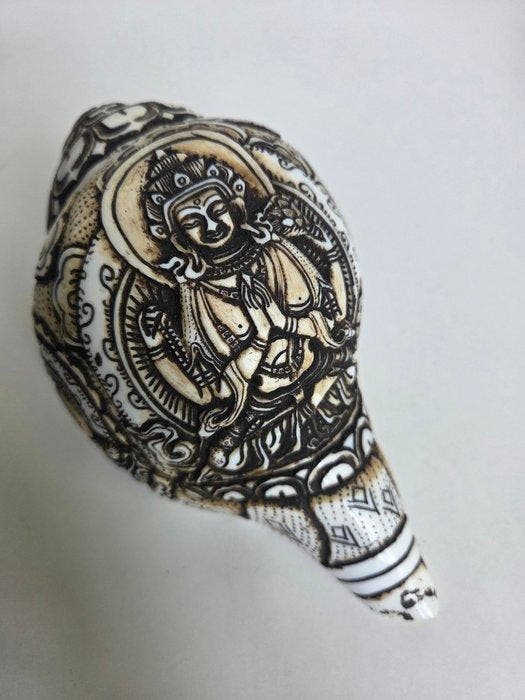 Boeddhistische rituele schelp 20cm - Schelp - Nepal - second, Antiek en Kunst, Kunst | Niet-Westerse kunst