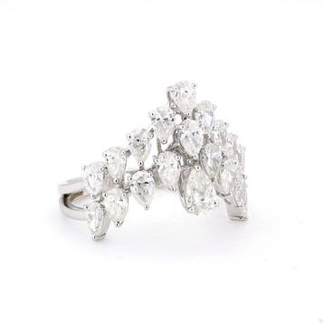 Statement ring - 14 karaat Witgoud - 1.96ct. tw. Diamant