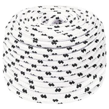 vidaXL Boottouw gevlochten 8 mmx100 m polyester wit4, Verzenden