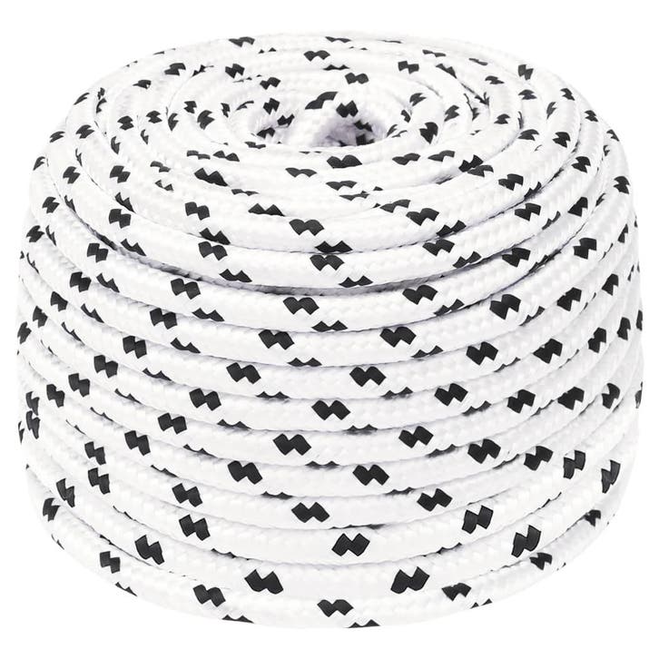 vidaXL Boottouw gevlochten 8 mmx100 m polyester wit4, Bricolage & Construction, Quincaillerie & Fixations, Envoi