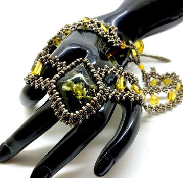 Halsketting choker met natuurlijk Baltisch amber - Barnsteen