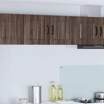 vidaXL Wandkast LUCCA 2 st Bruin eiken Bewerkt hout, Verzenden, Nieuw