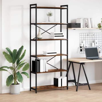 vidaXL Boekenplank Rook Eiken 80 x 30 x 189,5 cm Bewerkt, Verzenden, Nieuw