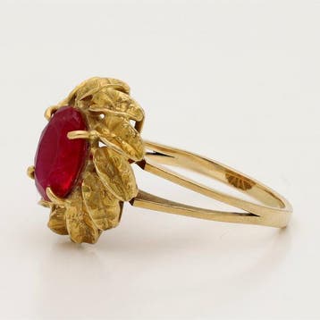 Bague - 18 carats Or jaune - rubis, Bijoux, Sacs & Beauté