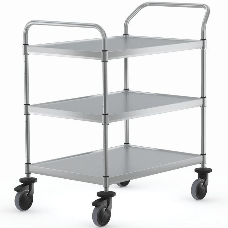 Serveerwagen | VARIOCART | RVS | 3 Niveaus (EN800x600) |, Zakelijke goederen, Horeca | Keukenapparatuur, Nieuw in verpakking, Verzenden