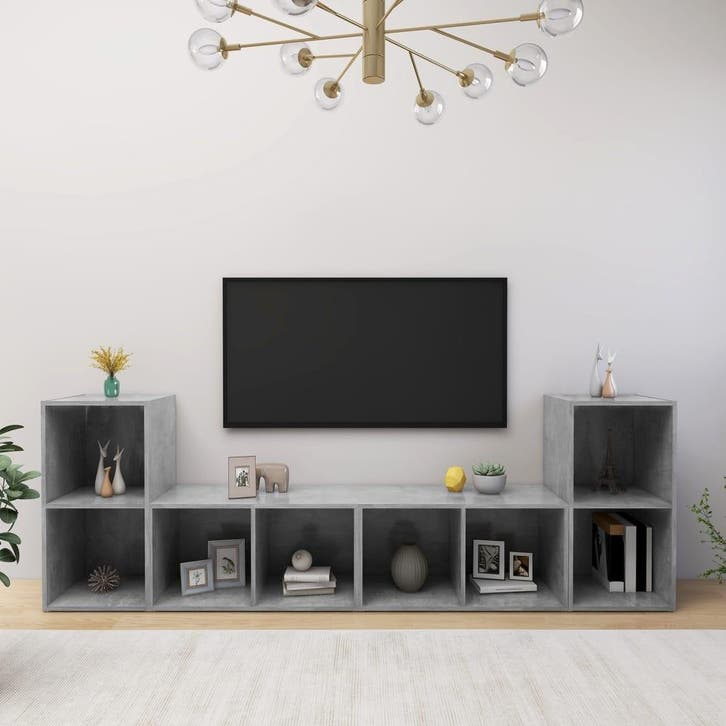 vidaXL Tv-meubelen 4 st 72x35x36,5 cm bewerkt hout, Maison & Meubles, Armoires | Mobilier de télévision, Envoi