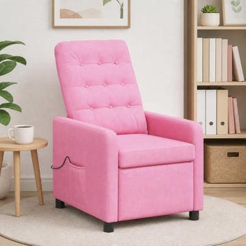 vidaXL Massage-relaxfauteuil Roze 65 x 93 x 102 cm Stof, Verzenden, Nieuw
