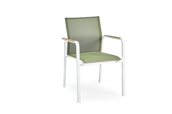 Suns Tutti eetstoel forest mw green teak armleuningen *SALE, Tuin en Terras, Tuinsets en Loungesets