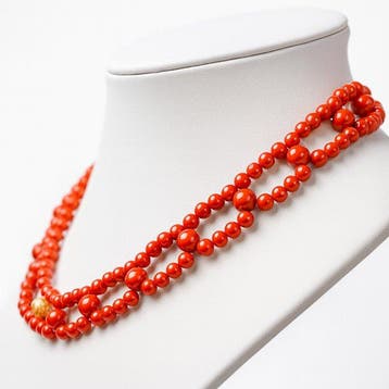 Sans prix de réserve - Collier Argent Corail - Corail