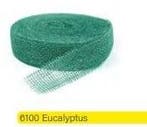 Jute band Eucalyptus 5 cm rol 40 meter, Nieuw