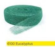 Jute band Eucalyptus 5 cm rol 40 meter, Nieuw