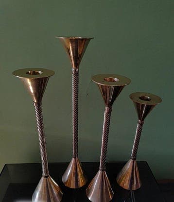 Kandelaar (4) - Messing, Antiek en Kunst