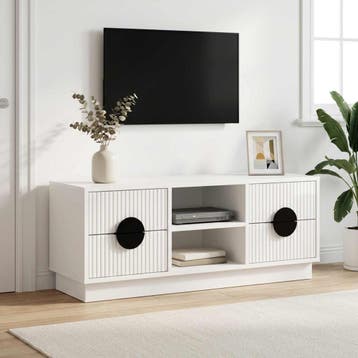 vidaXL Tv-meubel VENRAY 101 x 36,5 x 40 cm Hoogglans Wit, Huis en Inrichting, Verzenden, Nieuw