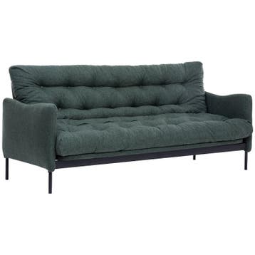 Evila Originals Renge 3-zits Slaapbank Groen - 3-Zitszetel -, Verzenden, Zo goed als nieuw, Groen, Overige maten