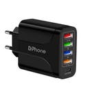 DrPhone HALOXIII – 48W 4 USB Poorten Snel Lader + USB-C PD, Telecommunicatie, Mobiele telefoons | Telefoon-opladers, Verzenden