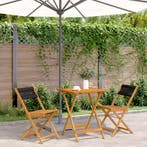 vidaXL 3-delige Bistroset polypropeen en massief hout zwart, Verzenden, Nieuw