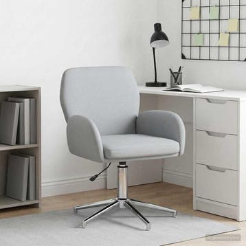 vidaXL Draaistoel 54 x 58 x 90 cm Lichtgrijs Stof, Verzenden, Nieuw