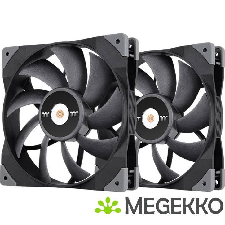 Thermaltake Toughfan 14 Ventilator 14 cm Zwart 2 stuk(s), Computers en Software, Computerkoelers, Nieuw, Verzenden