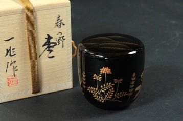 Boîte/pot à thé - Coffret à thé laqué de Wajima par le