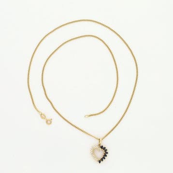 Collier - 18 carats Or jaune Diamant (Naturelle) - Saffier, Nieuw