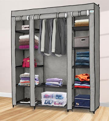 Lendo Online Armoire Pliable 145x44x170 cm Acier Gris, Nieuw