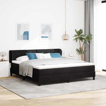 vidaXL Boxspring bed met hoofdeinde Zwart 180 x 200 cm, Verzenden