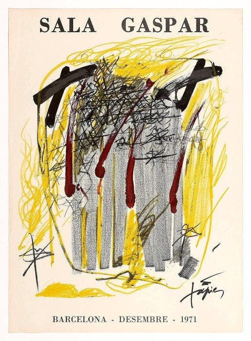 Antoni Tapies (after) - Sala Gaspar ** ORIGINAL LITHOGRAPHIC, Antiek en Kunst, Kunst | Tekeningen en Fotografie