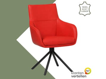 Leren draaibare eetkamerstoel Fancy - Toledo Ferrari, Nieuw, Leer, Ophalen of Verzenden, 90 cm of meer