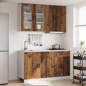 vidaXL Keukenblok PORTO 4 st Oud hout Bewerkt hout, Verzenden