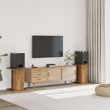 vidaXL Speakerstandaards 2 st 30x30x60 cm bewerkt hout oud, Verzenden