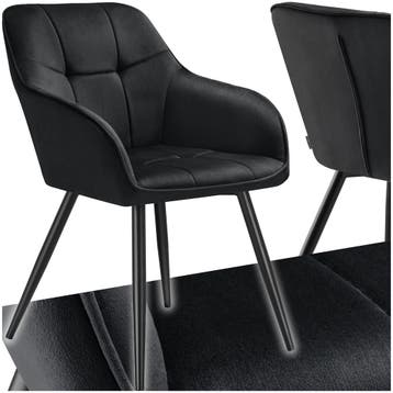 Eetkamerstoel Marilyn, fluweeloptiek, gestikt patroon, Huis en Inrichting, Stoelen, Verzenden, Nieuw
