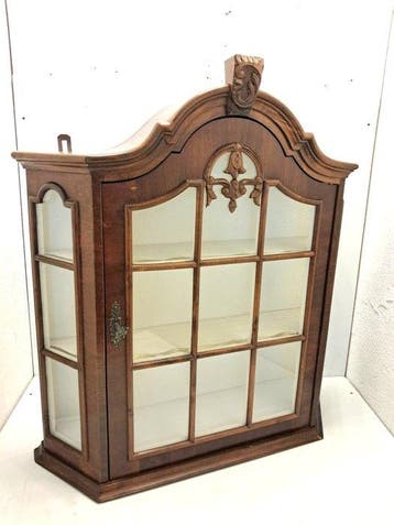 Vitrinekast - Wortelnotenhout - 73 cm 9,7 kg