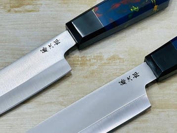 Keukenmes - Santoku & Nakiri - Handafgewerkt Japans paar