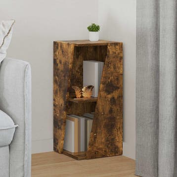 vidaXL Zijplank 33 x 32 x 70,5 cm Bewerkt hout Rook Eiken, Verzenden, Nieuw
