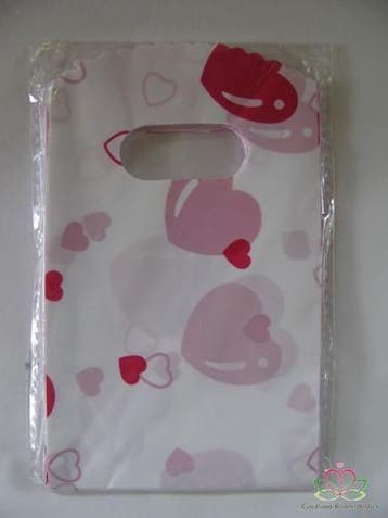 Cadeauzakje giftbag Fuchsia Harten ca. 50 stuks, Nieuw