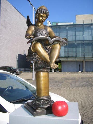 sculptuur, GROOT XXL 60 CM CHIQUE BRONZEN BEELD : PUTTI :, Antiquités & Art