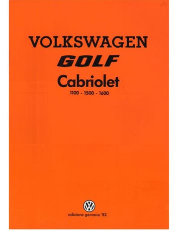 1982 VOLKSWAGEN GOLF CABRIOLET BROCHURE ITALIAANS, Ophalen of Verzenden, Nieuw