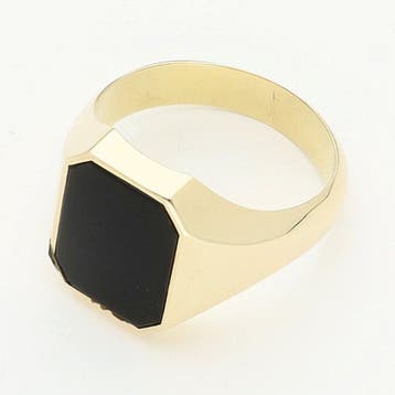 Bague - 14 carats Or jaune - Onyx, Bijoux, Sacs & Beauté, Bagues