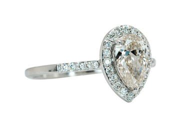 Zonder minimumprijs - Ring - 14 karaat Witgoud, J - 1.02ct., Nieuw