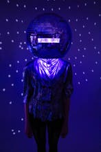 Discobal Hoofd Volwassenen Ø 40 cm LED Disco Head Spiegeltje, Ophalen of Verzenden