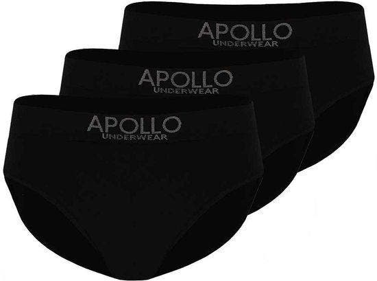 2dekans | Apollo heren slips ondergoed - 3 pack - zwart uni, Kleding | Dames, Ondergoed en Lingerie, Ophalen of Verzenden