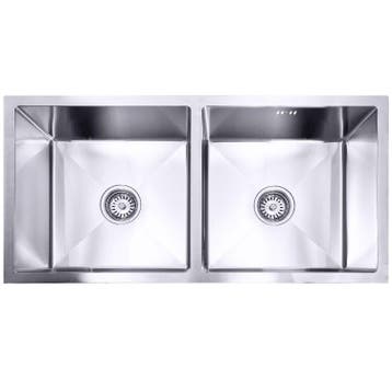 Lendo Online Dubbele Spoelbak 87x44x20 cm RVS Zilver, Verzenden, Nieuw