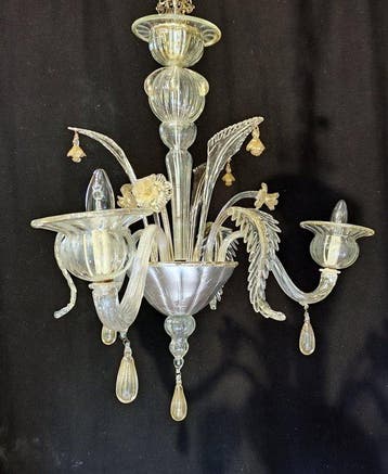 Kroonluchter - Geen Reserve - Murano-glas met insluitingen