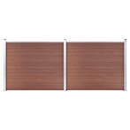vidaXL Schuttingpanelenset 353x146 cm HKC bruin, Verzenden