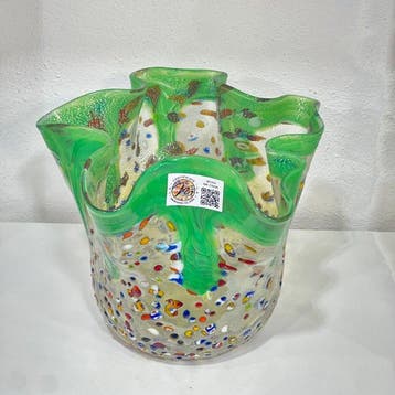 Filippo Maso - Vase - Verre de Murano - Mouchoir vert
