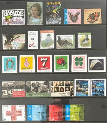 Belgique 2013 - Intégrale de lannée 2013, tous les timbres,
