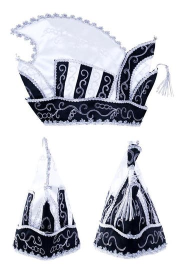 KIMU® Prins Carnaval Steek Muts Zwart Prinsenmuts Raad Elf Z, Ophalen of Verzenden, Nieuw